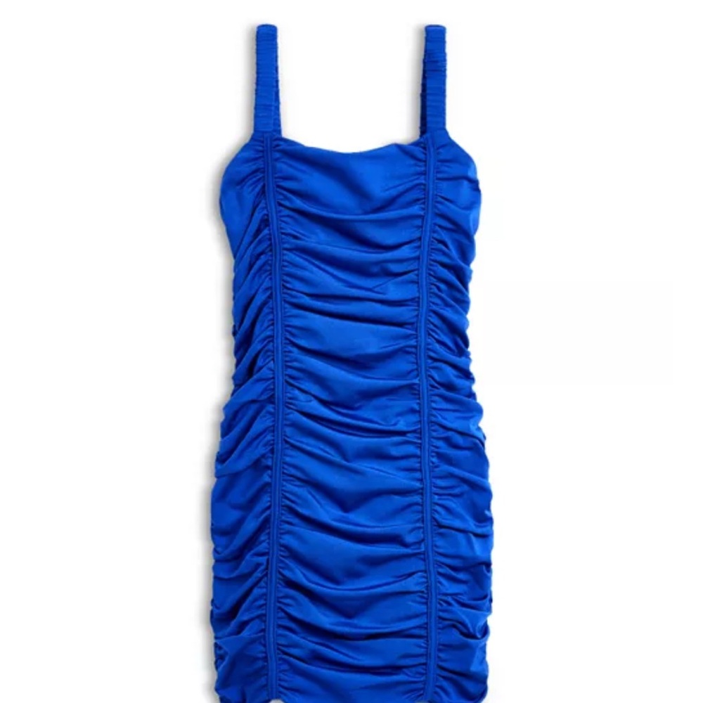 Katie J NYC Scarlett ruched party dress in cobalt blue Big Kid XL (14/16)